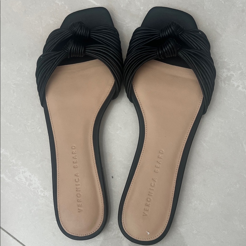 Veronica Beard Black and Tan Sandals